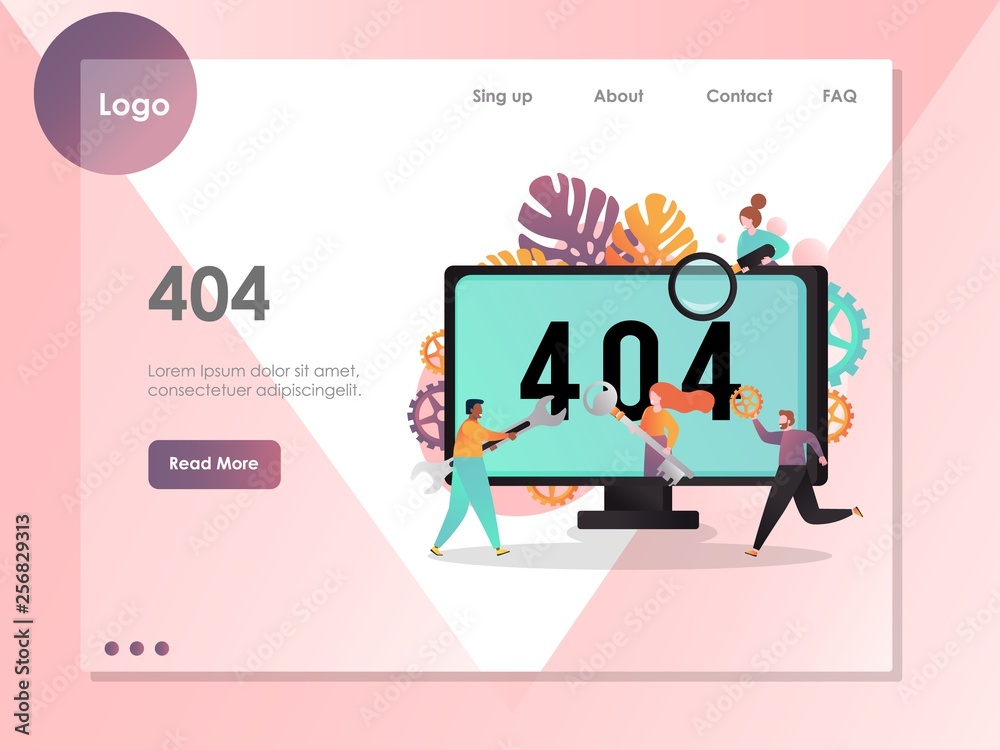 404 page not found error vector website landing page template 404 page not found error vector website landing page template