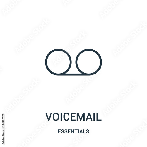 voicemail icon vector from essentials collection. Thin line voicemail outline icon vector illustration. Linear symbol for use on web and mobile apps, logo, print media.