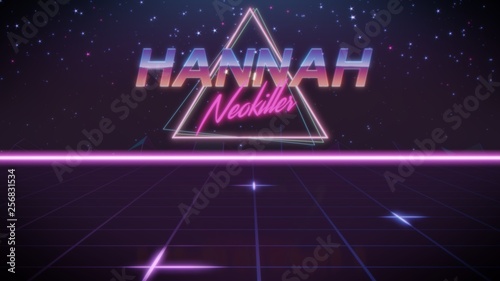 first name Hannah in synthwave style