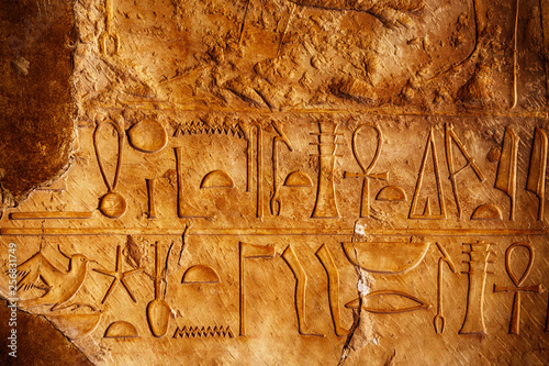 hieroglyph in temple of queen hatsepsut photo