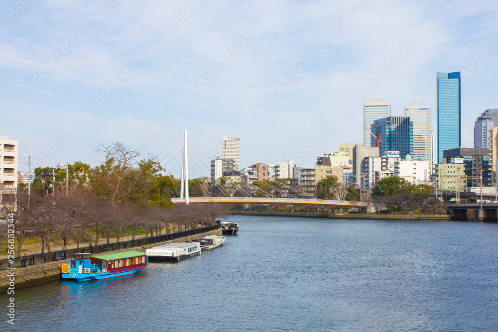 大阪城公園から見た風景、街並み