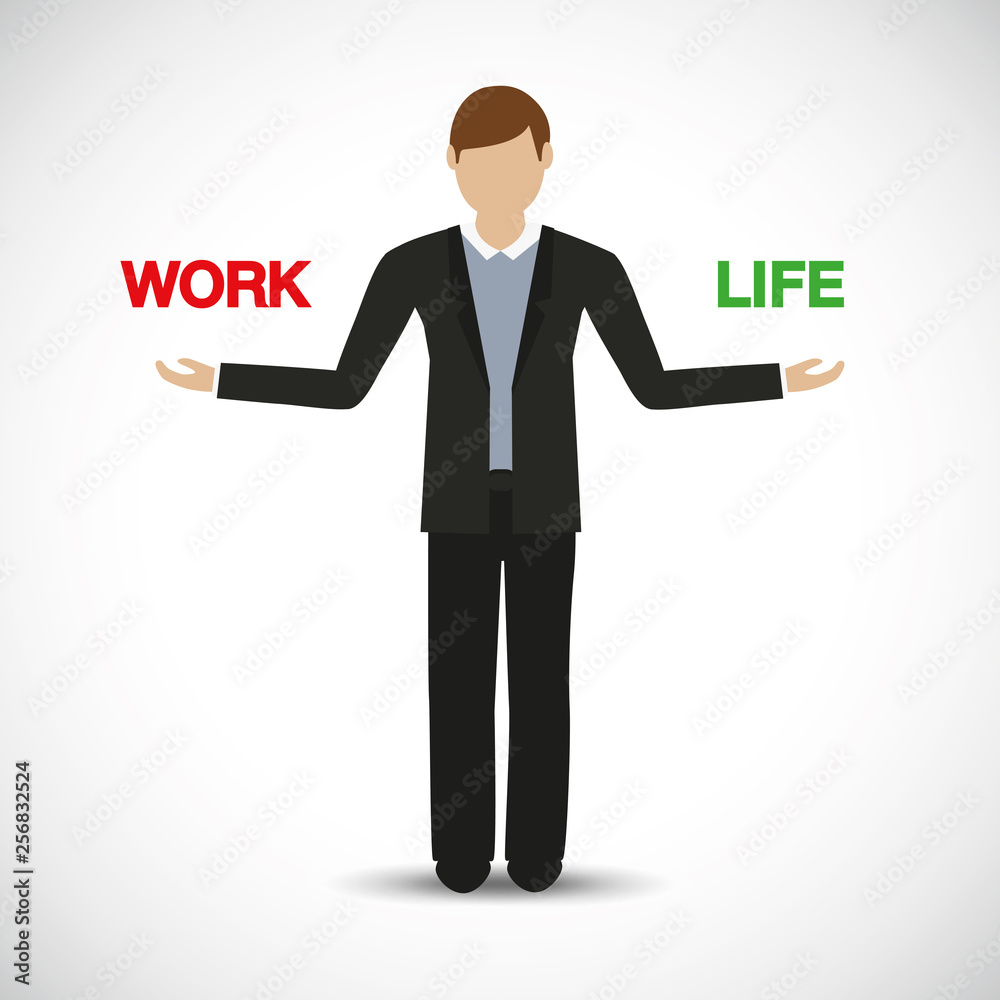 work life balance business man character vector illustration EPS10 work life balance business man character vector illustration EPS10