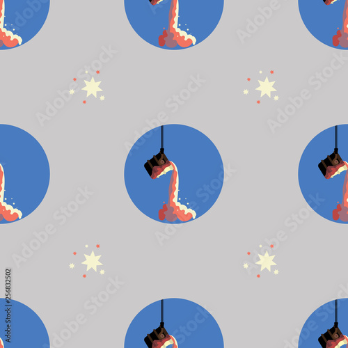 Vector Metallurgical industry. Flat style seamless pattern