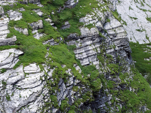 Stones and rocks in the Sernftal alpine valley - Canton of Glarus, Switzerland photo