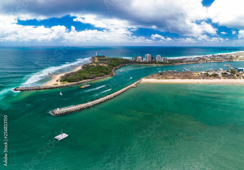 Wallpaper Mural Drone view of famous Mooloolaba beach and marina Torontodigital.ca