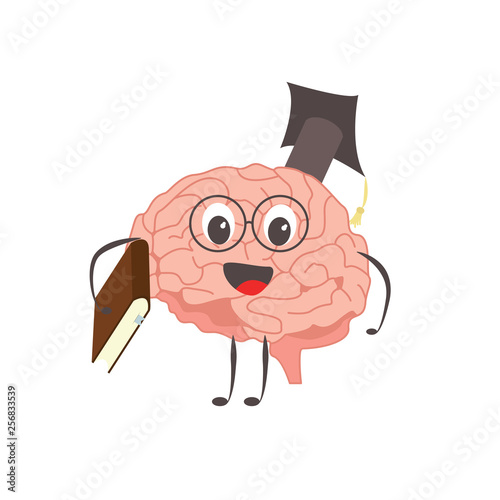 Brain charactersathlete learning knowledge exercises and different activities