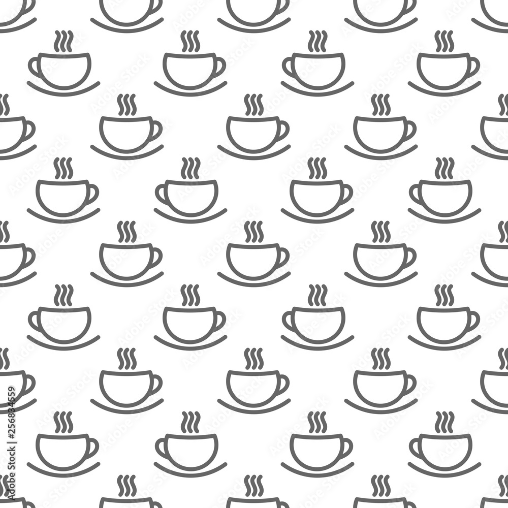 Coffee cups seamless pattern.