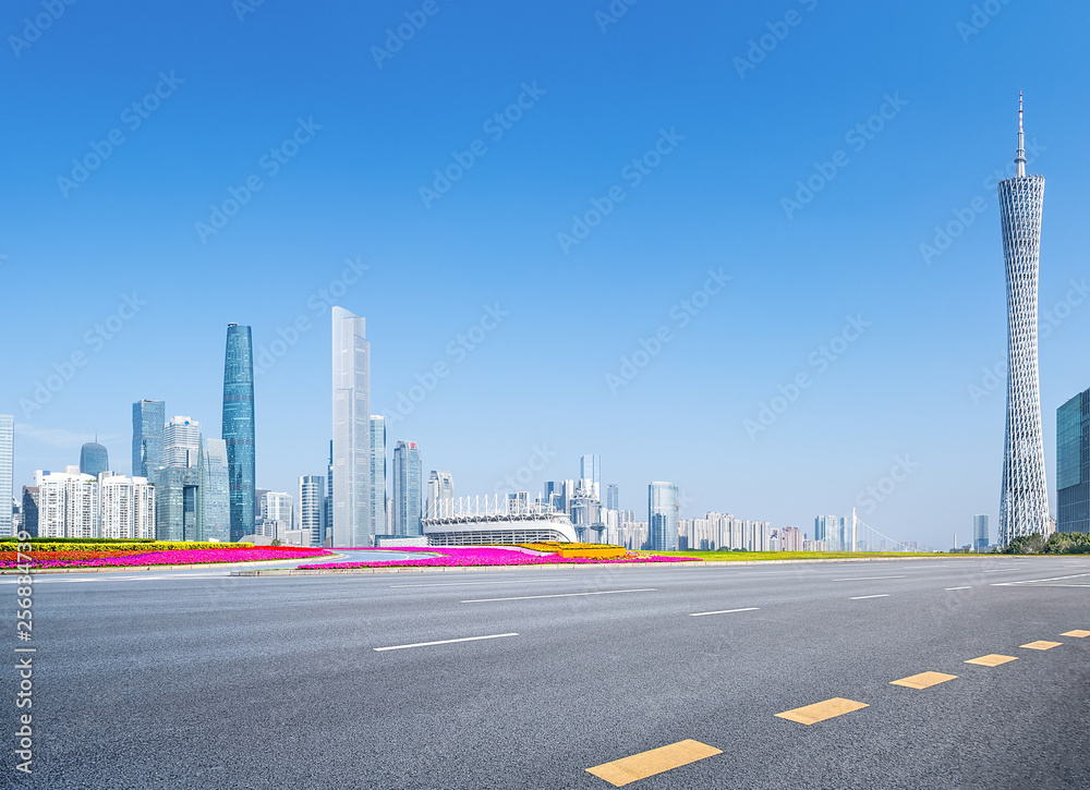 Guangzhou urban architecture and urban traffic roads