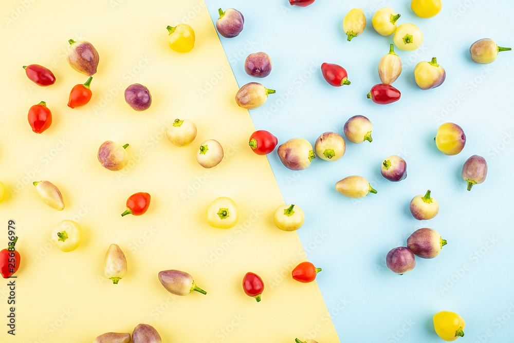 Fresh Multicolored Chili Contrast Poster Fresh Multicolored Chili Contrast Poster