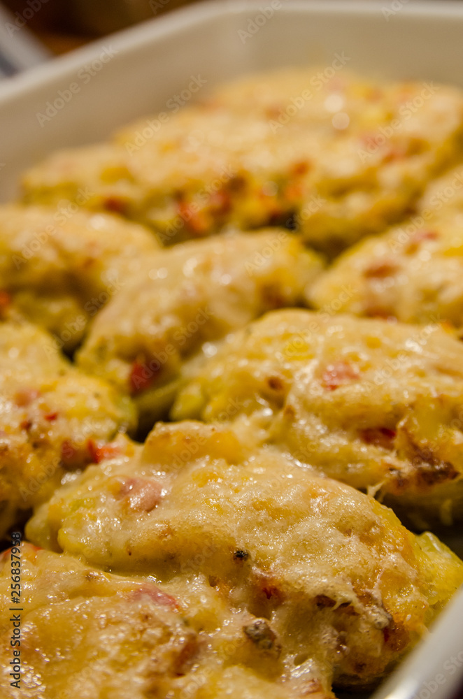 twice baked potatoes  with melted cheese