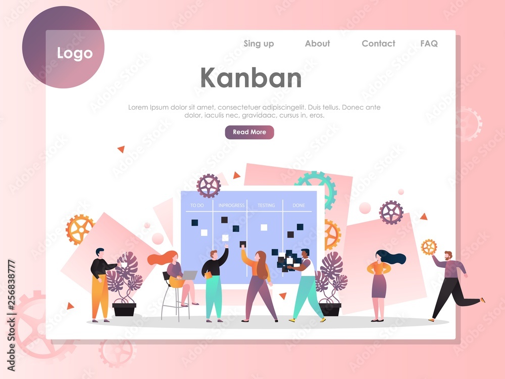 Kanban vector website landing page design template Kanban vector website landing page design template