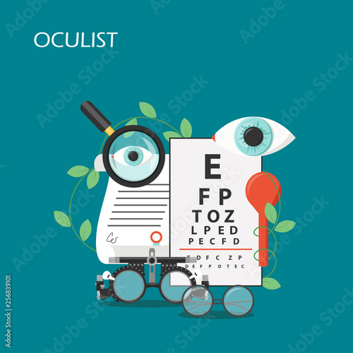 Oculist concept vector flat style design illustration photo