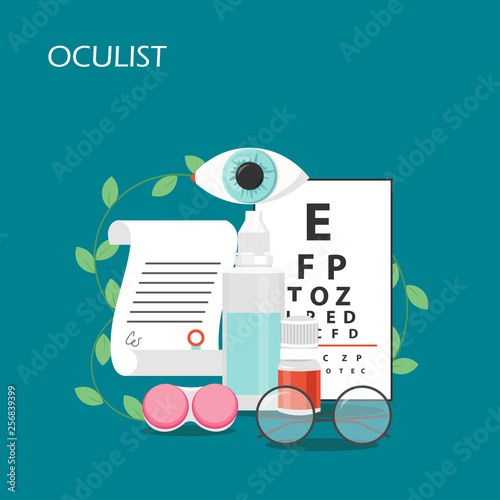 Oculist concept vector flat style design illustration