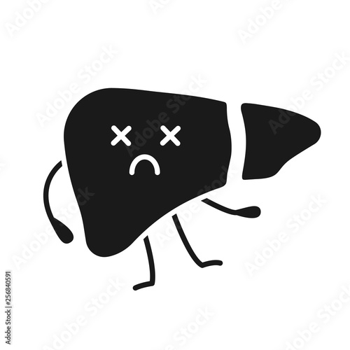 Dead liver emoji glyph icon
