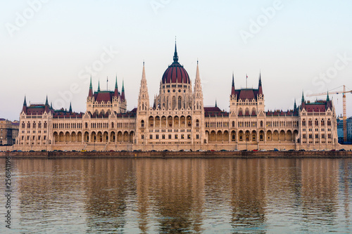 Parliament building in Budapest Hungary on Danube river. famous tourist place.