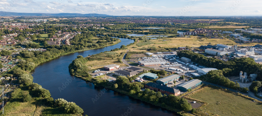 Drone photo of industrial estate neat thornaby, Stockton on tees.
