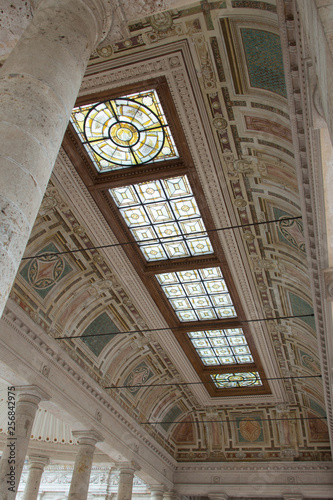 Ceiling of Terme Tettuccio Spa in Piazzale Domenico Giusti. Montecatini Terme, Tuscany, Italy.