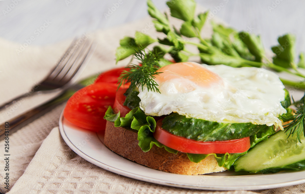 Sandwich with scrambled eggs. Sandwich with scrambled eggs.