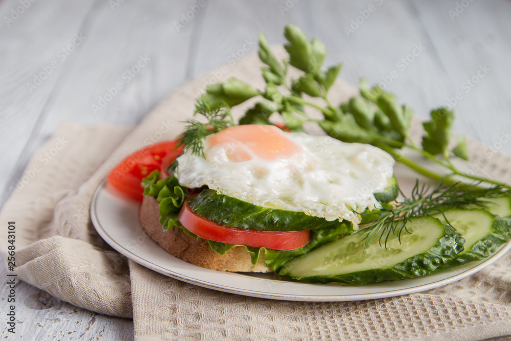 Sandwich with scrambled eggs. Sandwich with scrambled eggs.