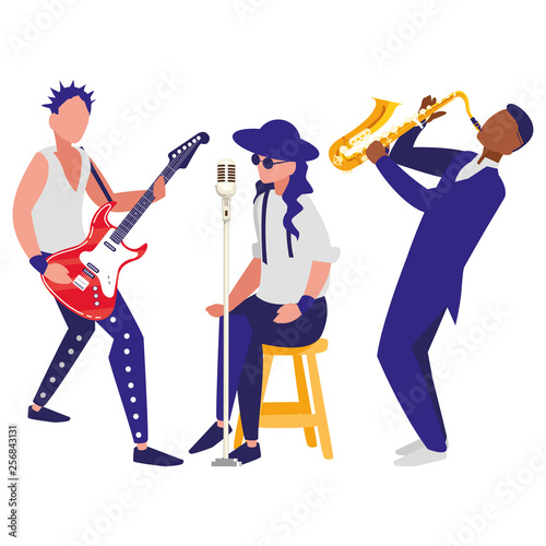 singer and musicians band characters