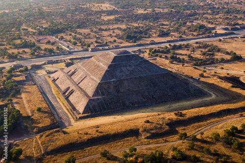 Pyramid of the Sun at the Ancient Aztec City of Teotihuacan, Mexico, Aerial View photo
