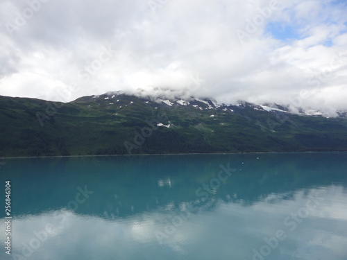 Bleak Snow Covered Mountains along the Inside Passage in Alaska