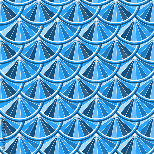 Seamless pattern with circles of blue tones