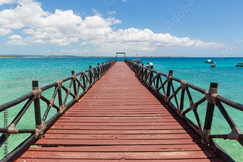 wooden bridge on sea