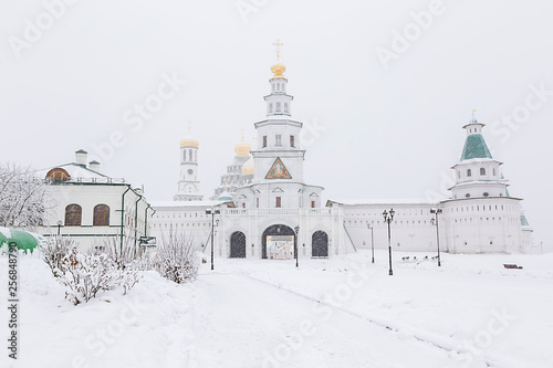Canvas Print The panorama of New Jerusalem monastery, Moscow in winther time