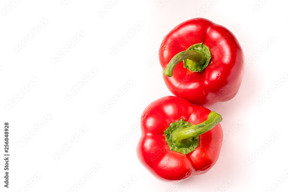 Red organic snack pepper, bellpepper with copyspace