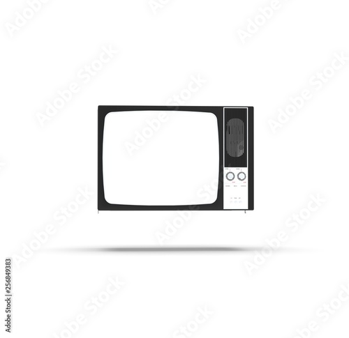 Old television isolated on White background, 3D Rendering