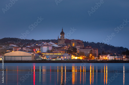 Hondarribia town at the east basque coast on the Txingudi bat with the Bidasoa river next to Irun and Hendaia, Basque Country.