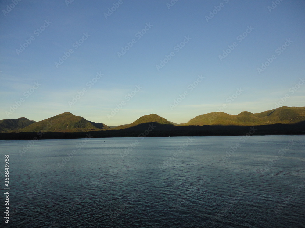 Mountain Filled horizon on the pacific ocean. Inside passage Alaska Mountain Filled horizon on the pacific ocean. Inside passage Alaska