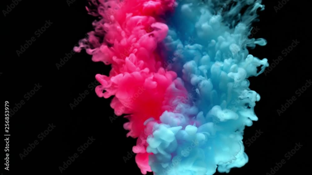 Super slowmotion shot of color inks in water. Shot with high speed camera at 4K. Super slowmotion shot of color inks in water. Shot with high speed camera at 4K.