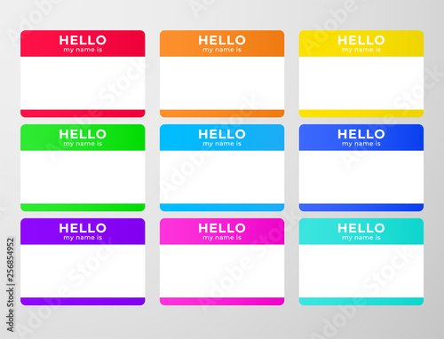 Nametag stickers set. Blind and speed dating tag