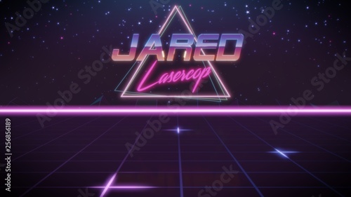 first name Jared in synthwave style photo