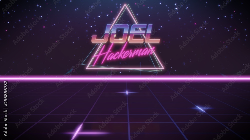 first name Joel in synthwave style first name Joel in synthwave style