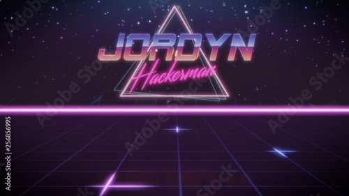 first name Jordyn in synthwave style photo