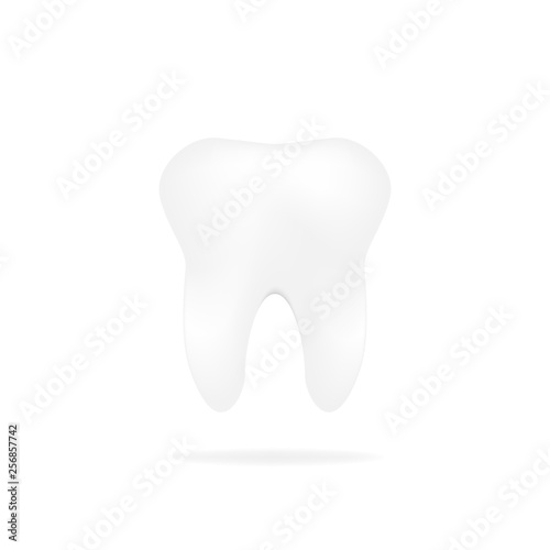 Tooth realistic icon. Dental realistic icons. Teeth in flat and linear design. - vector