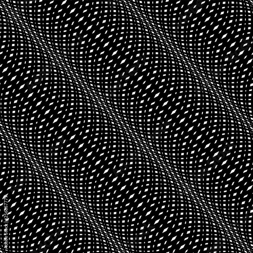 Wavy pattern with optical illusion of movement. Op art background.