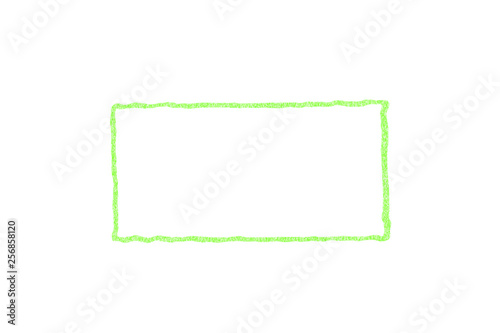 Handwritten frame on white background. Crayon frame. 手書きの枠　クレヨンの枠