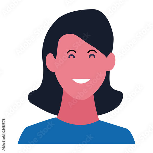 Woman smiling cartoon profile © Jemastock