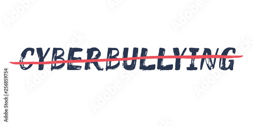 Cyberbullying - handdrawn strikethrough text