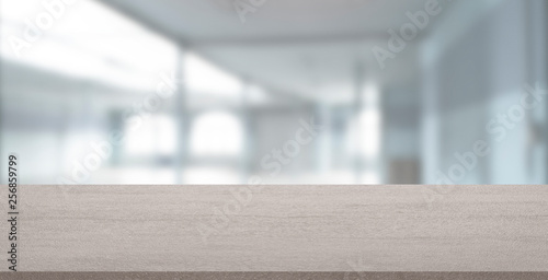 Empty stone table with blurred soft light factory business background. product display template. Mock up template for display. Business presentation.
