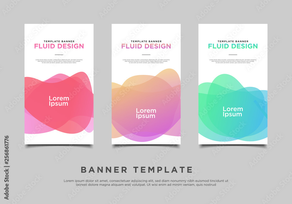 Set of Three abstract vector banners. modern template design for web
