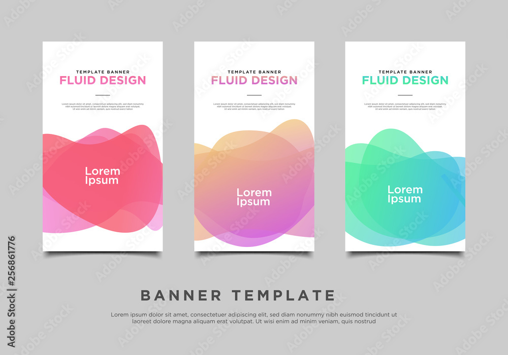 Fototapeta premium Set of Three abstract vector banners. modern template design for web