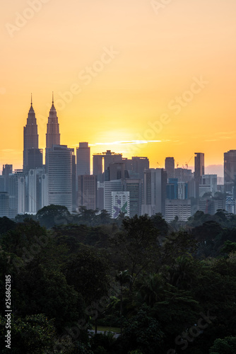 Skyline of Kuala Lumpur, Malaysia during sunrise