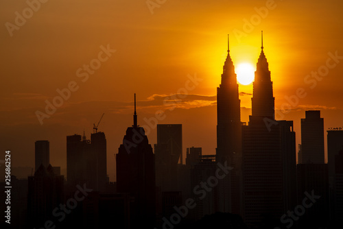 Skyline of Kuala Lumpur  Malaysia during sunrise