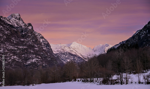 Sunset in the mountains