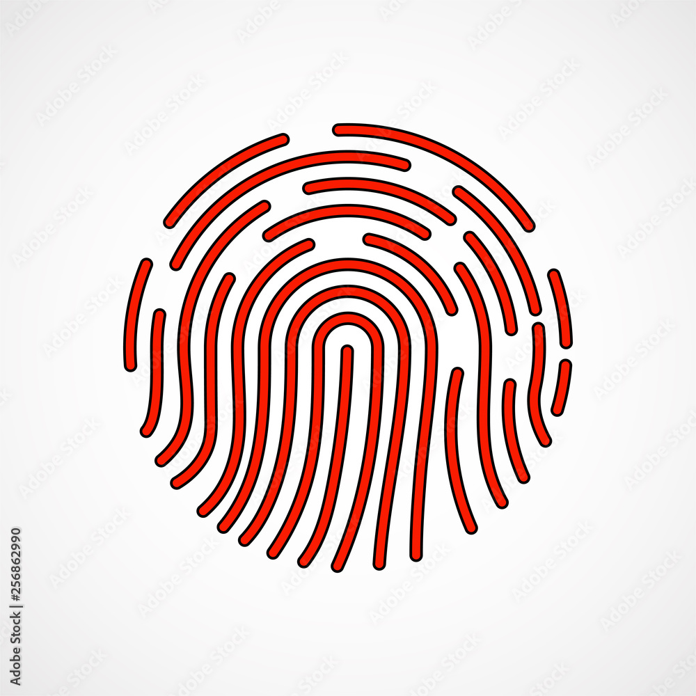 Fingerprint icon, biometric identification symbol, id logo. Vector Fingerprint icon, biometric identification symbol, id logo. Vector